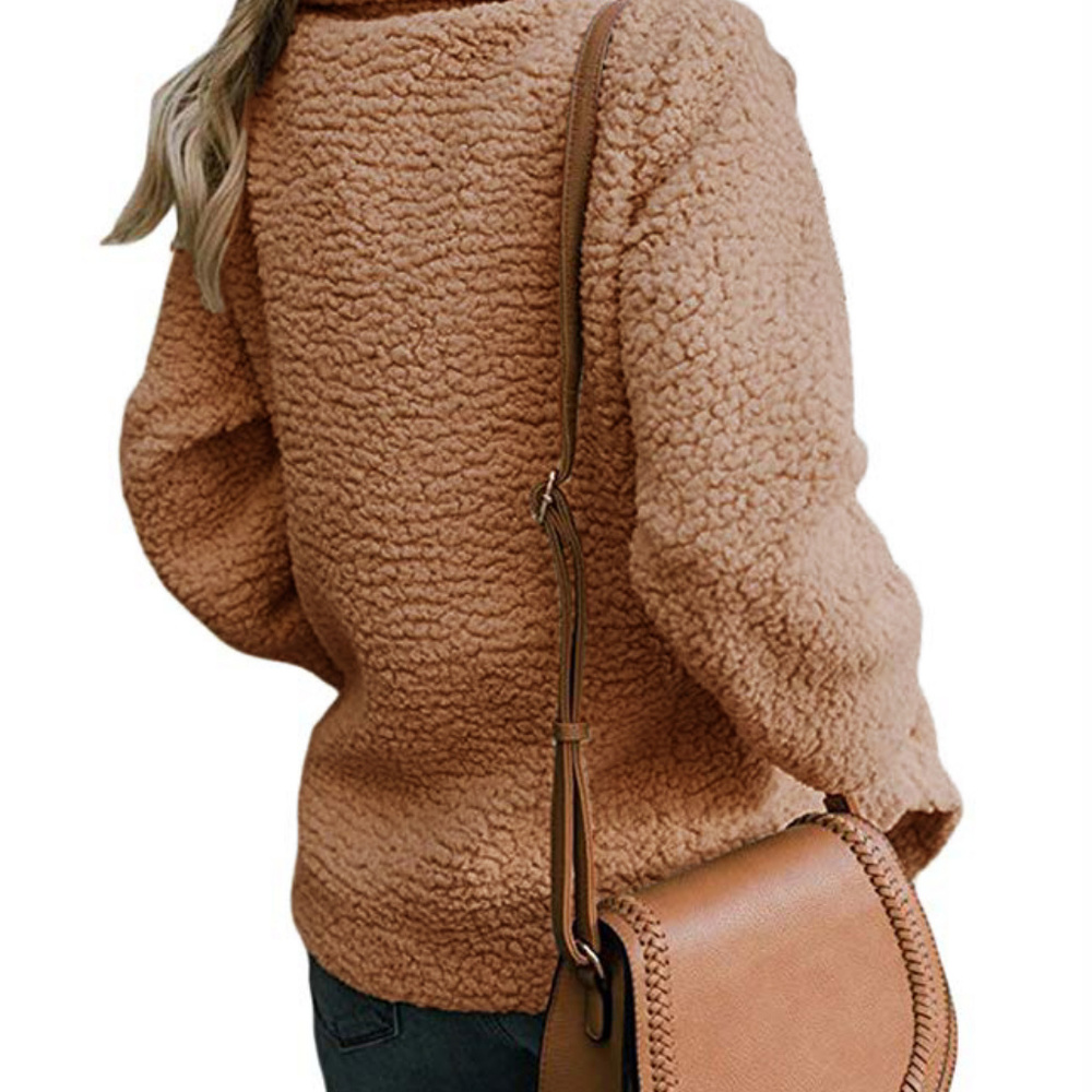 Beige fleece Jacket Coat - Picture 2 of 6